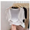 cn-11134207-7r98o-lrwil1h7hfal63.webp Short Sleeve Knitwear Crop Cardigan Free Size