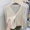 cn-11134207-7r98o-lsf0zei1wmgdb5.webp V neck Long Sleeve Knit Cardigan Free Size