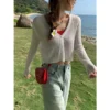 Ice Silk V Neck Knitwear Free Size