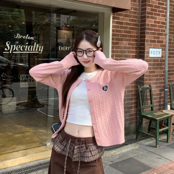 Thickened Knitwear Open Front Outerwear Free Size