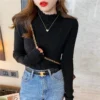 my-11134201-23020-d9q40r5rtpnv80.webp Lace Trim Knitwear Base Layer Top Free Size