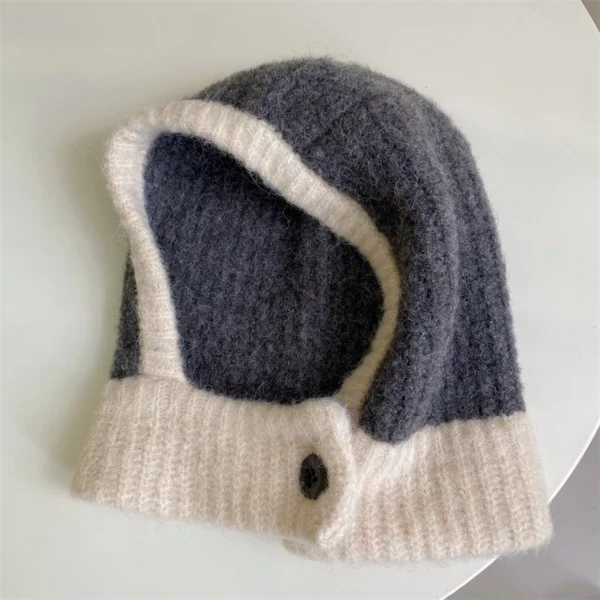 MISSKOI Color Block Knitted Balaclava Hat