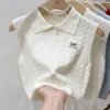 Embroidered Knitwear Strapless Camisole Free Size