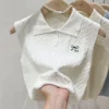 Embroidered Knitwear Strapless Camisole Free Size