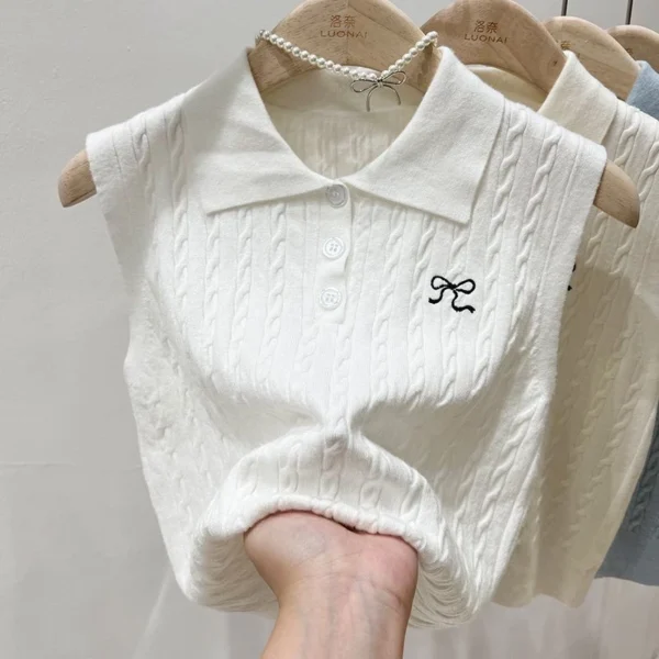 Embroidered Knitwear Strapless Camisole Free Size