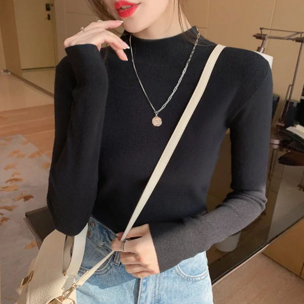 sg-11134201-7rdxq-lxxe6vg4umw649.webp Half High Collar Knitwear Top Free Size