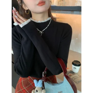 sg-11134201-7rff4-m31wiopy0v6p1c.webp Lace Collar Knitwear Underlayer Top Free Size