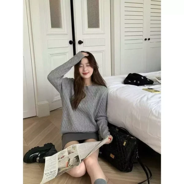 Long Sleeve Knitwear Base Layer Top Free Size